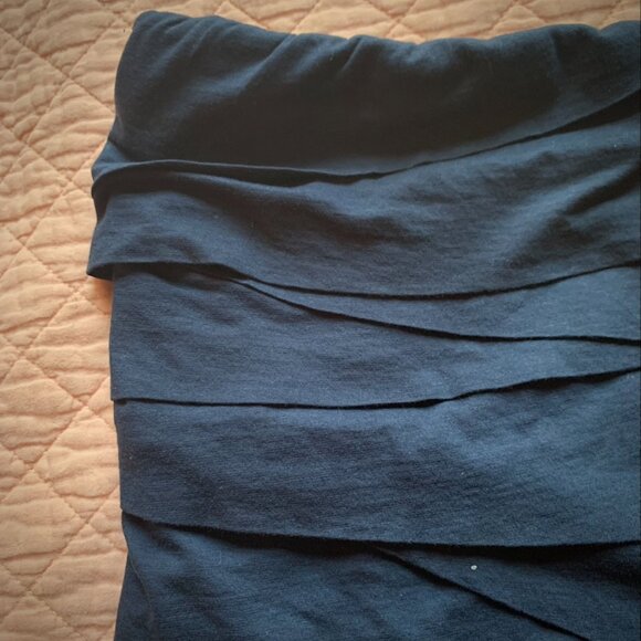 Velvet by Graham & Spencer - Dark Navy Strapless Tube  Ruched Dress – Size M - Picture 5 of 10